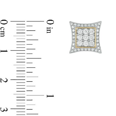 14K Gold Plated 1/2 CT. T.W. Lab-Grown Diamond Curved Frame Studs