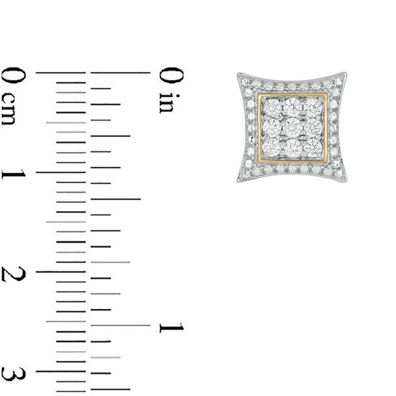 14K Gold Plated 1/2 CT. T.W. Lab-Grown Diamond Curved Frame Studs
