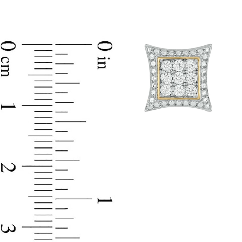 Main Image 3 of 14K Gold Plated 1/2 CT. T.W. Lab-Grown Diamond Curved Frame Studs