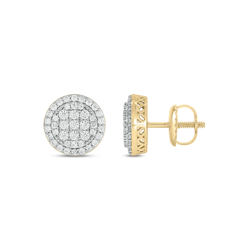 Main Image 2 of 14K Gold Plated 1 CT. T.W. Lab-Grown Diamond Round Studs