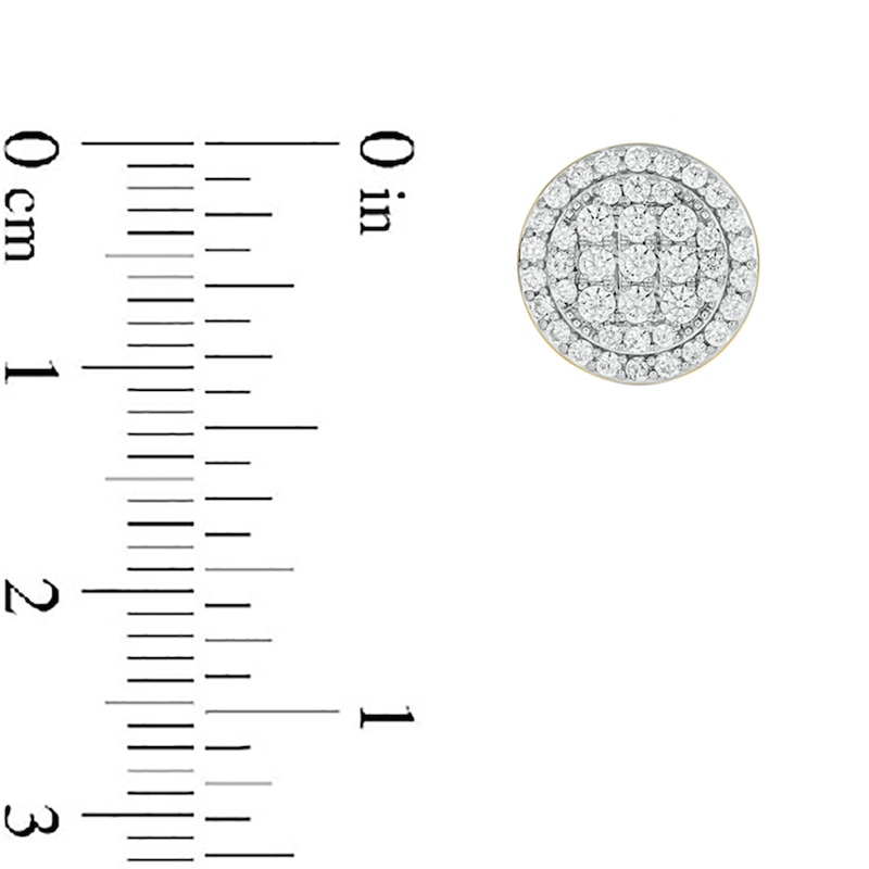 Main Image 3 of 14K Gold Plated 1 CT. T.W. Lab-Grown Diamond Round Studs