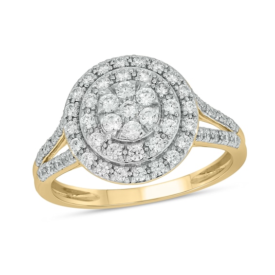 10K Gold 3/4 CT. T.W. Lab-Grown Diamond Round Halo Ring
