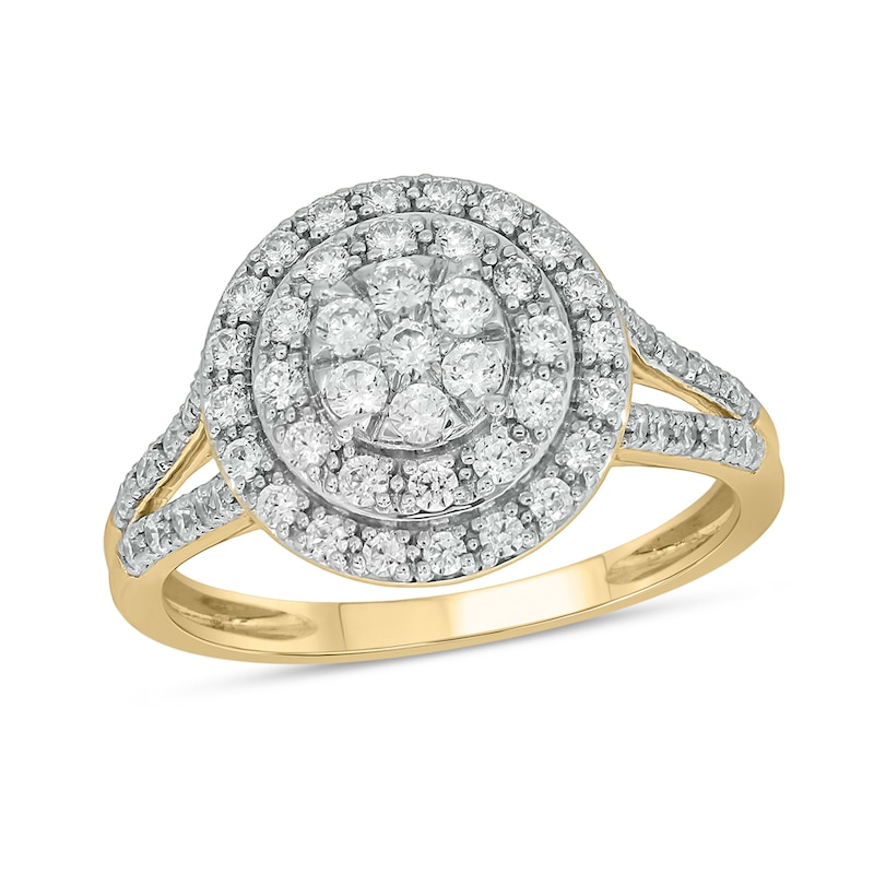 10K Gold 3/4 CT. T.W. Lab-Grown Diamond Round Halo Ring