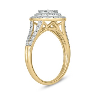 10K Gold 3/4 CT. T.W. Lab-Grown Diamond Round Halo Ring