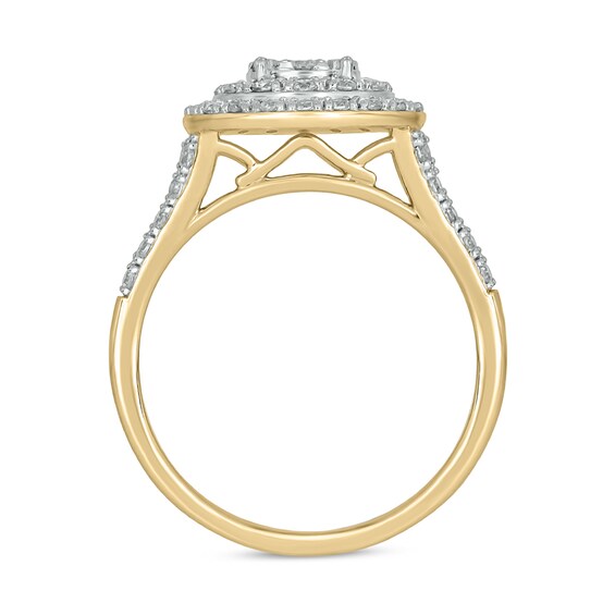10K Gold 3/4 CT. T.W. Lab-Grown Diamond Round Halo Ring