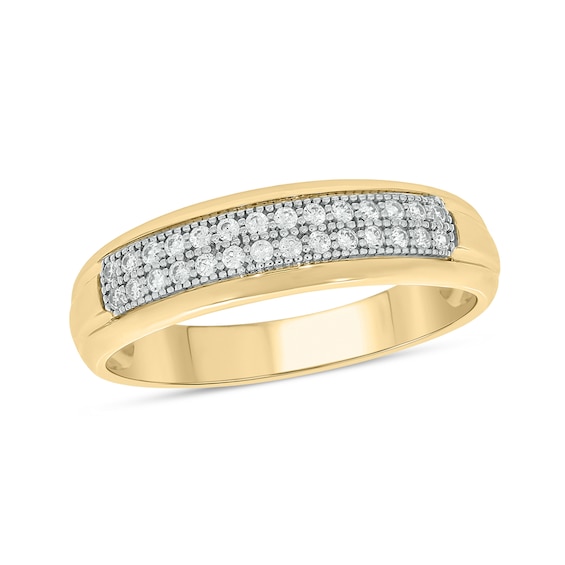 10K Gold 1/5 CT. T.W. Lab-Grown Diamond Double Row Ring