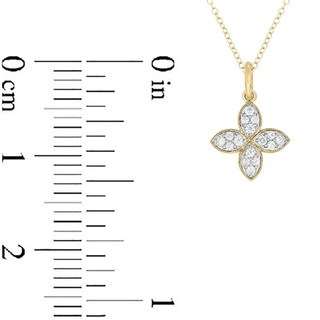 14K Gold Plated 1/5 CT. T.W. Lab-Grown Diamond Clover Pendant - 18"