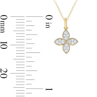 14K Gold Plated 1/5 CT. T.W. Lab-Grown Diamond Clover Pendant - 18"