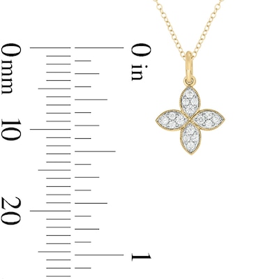 14K Gold Plated 1/5 CT. T.W. Lab-Grown Diamond Clover Pendant - 18"