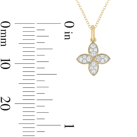 14K Gold Plated 1/5 CT. T.W. Lab-Grown Diamond Clover Pendant - 18"