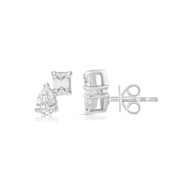 Sterling Silver 1/5 CT. T.W. Lab-Grown Diamond Stacked Studs