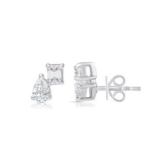 Sterling Silver 1/5 CT. T.W. Lab-Grown Diamond Stacked Studs