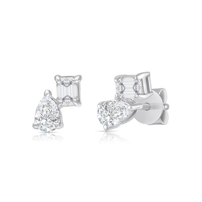 Sterling Silver 1/5 CT. T.W. Lab-Grown Diamond Stacked Studs