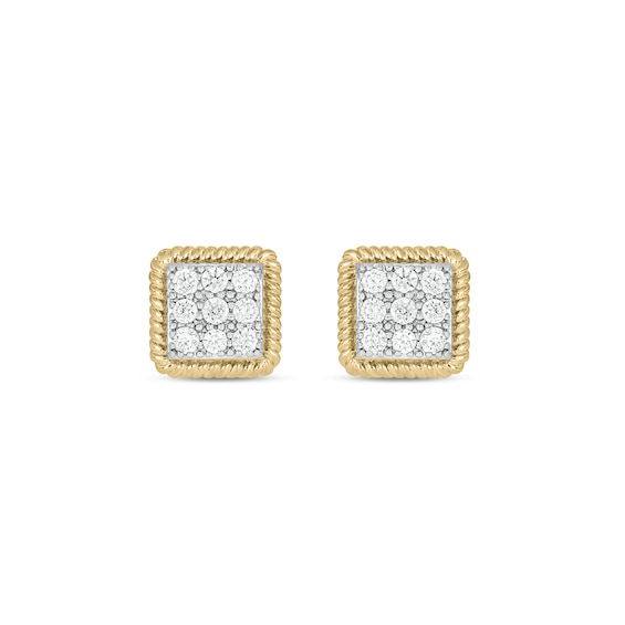 14K Gold Plated 1/2 CT. T.W. Lab-Grown Diamond 9 Stone Studs