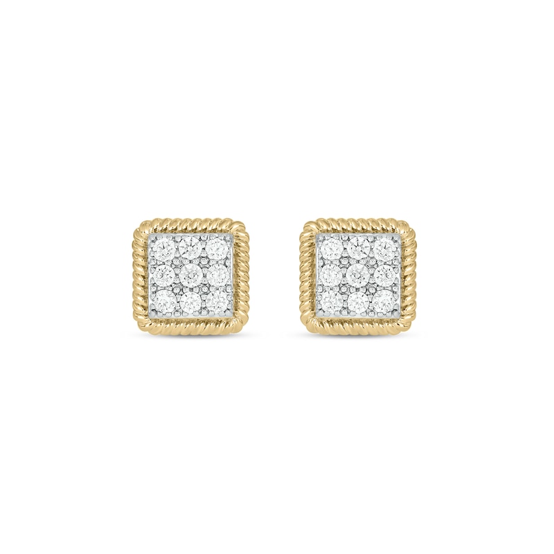 14K Gold Plated 1/2 CT. T.W. Lab-Grown Diamond 9 Stone Studs