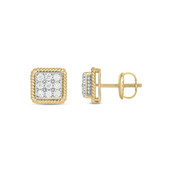 14K Gold Plated 1/2 CT. T.W. Lab-Grown Diamond 9 Stone Studs