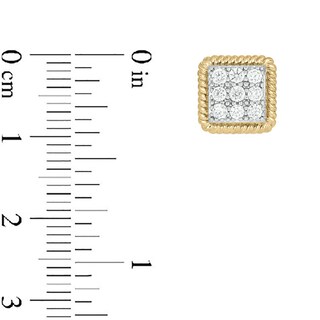 14K Gold Plated 1/2 CT. T.W. Lab-Grown Diamond 9 Stone Studs