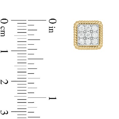 14K Gold Plated 1/2 CT. T.W. Lab-Grown Diamond 9 Stone Studs