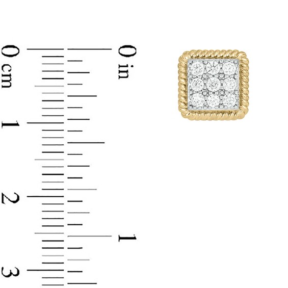 14K Gold Plated 1/2 CT. T.W. Lab-Grown Diamond 9 Stone Studs