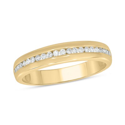 14K Gold Plated 1/ CT. T.W. Lab-Grown Diamond Single Row Ring