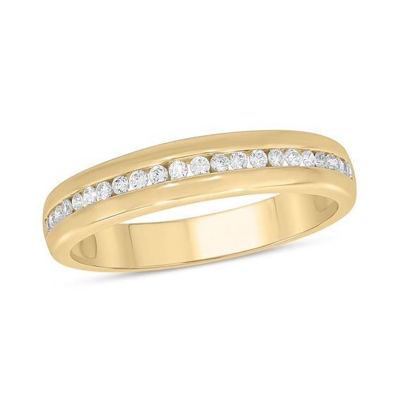 14K Gold Plated 1/ CT. T.W. Lab-Grown Diamond Single Row Ring
