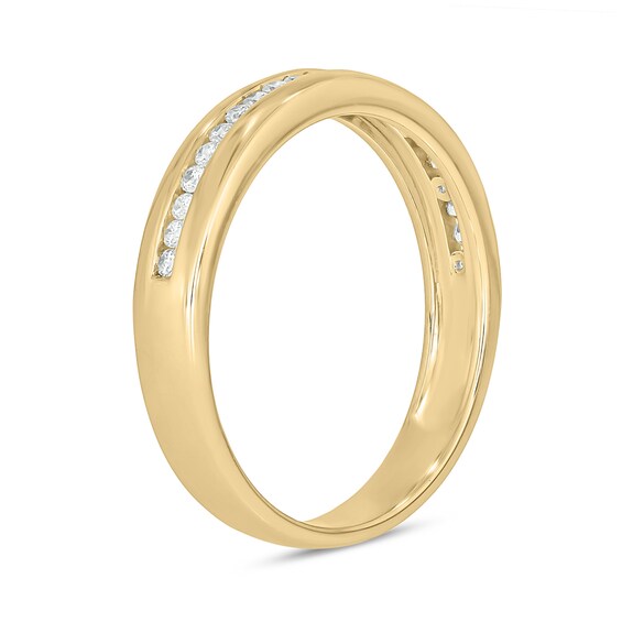 14K Gold Plated 1/ CT. T.W. Lab-Grown Diamond Single Row Ring