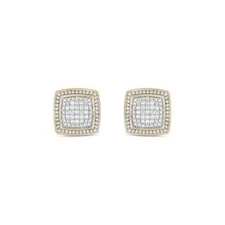 14K Gold Plated 1/5 CT. T.W. Lab-Grown Diamond Cushion Studs