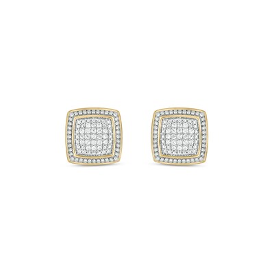14K Gold Plated 1/5 CT. T.W. Lab-Grown Diamond Cushion Studs