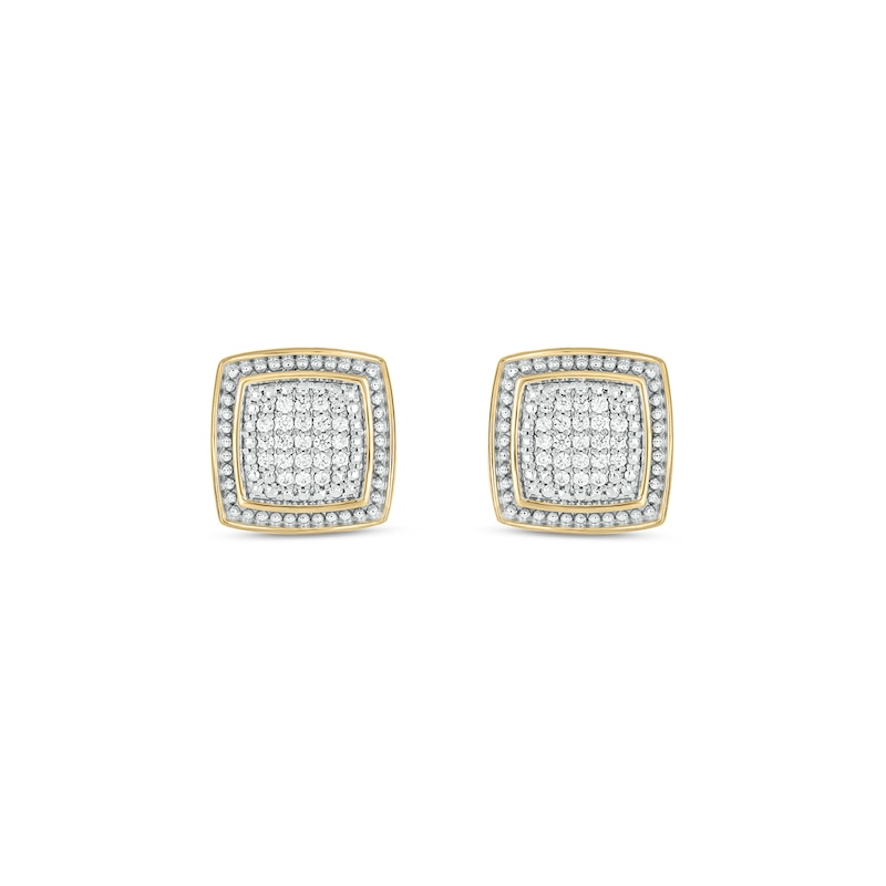 14K Gold Plated 1/5 CT. T.W. Lab-Grown Diamond Cushion Studs