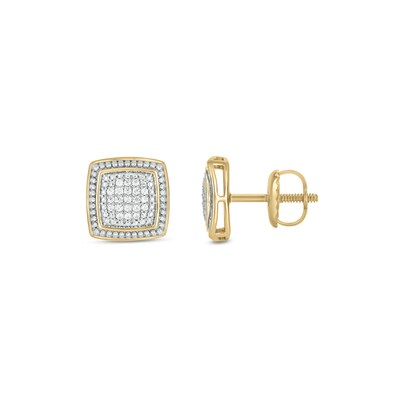 14K Gold Plated 1/5 CT. T.W. Lab-Grown Diamond Cushion Studs