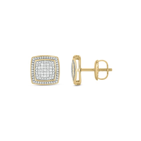 14K Gold Plated 1/5 CT. T.W. Lab-Grown Diamond Cushion Studs