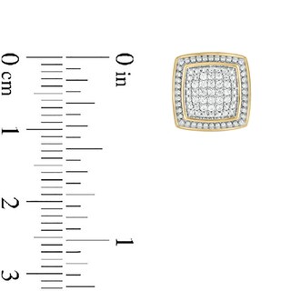 14K Gold Plated 1/5 CT. T.W. Lab-Grown Diamond Cushion Studs