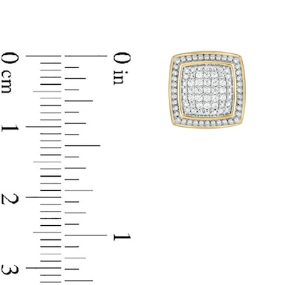 14K Gold Plated 1/5 CT. T.W. Lab-Grown Diamond Cushion Studs