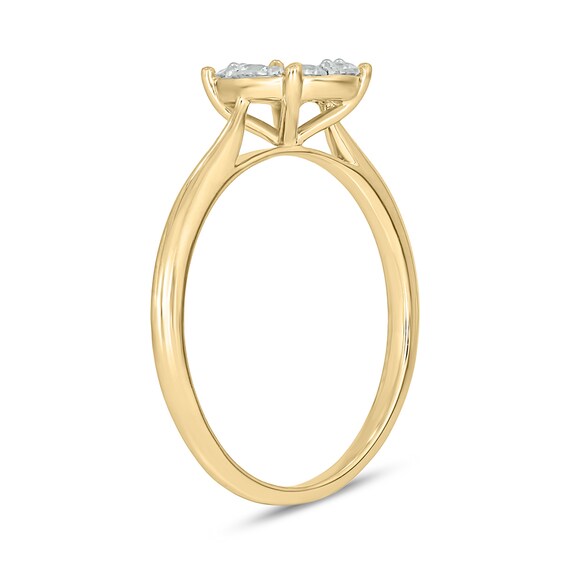 10K Gold 1/2 CT. T.W. Lab-Grown Diamond Round Cluster Ring