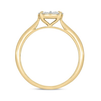 10K Gold 1/2 CT. T.W. Lab-Grown Diamond Round Cluster Ring