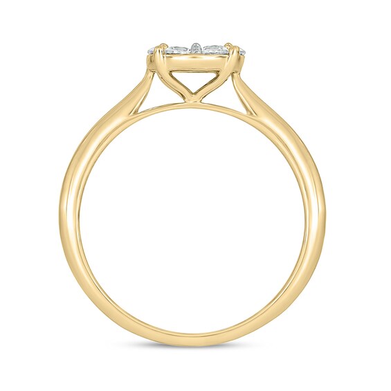 10K Gold 1/2 CT. T.W. Lab-Grown Diamond Round Cluster Ring