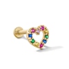 Thumbnail Image 1 of 14K Gold CZ Rainbow Open Heart Stud - 18G 5/16"