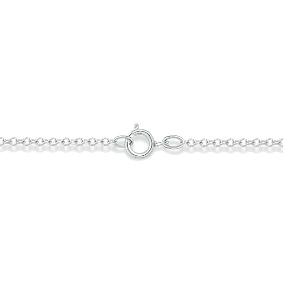 Sterling Silver 1/8 CT. T.W. Lab-Grown Diamond Round and Baguette Pendant - 18"