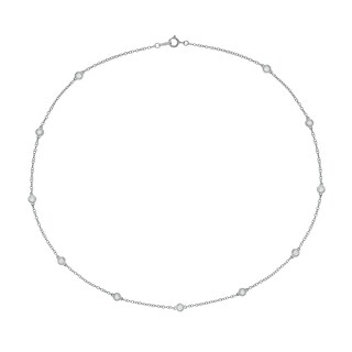 Sterling Silver 1/4 CT. T.W. Lab-Grown Diamond Round Station Necklace - 18"