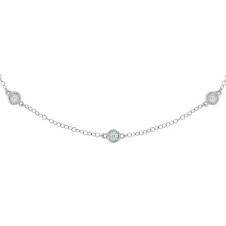 Sterling Silver 1/4 CT. T.W. Lab-Grown Diamond Round Station Necklace - 18"