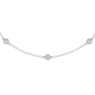 Sterling Silver 1/4 CT. T.W. Lab-Grown Diamond Round Station Necklace - 18"