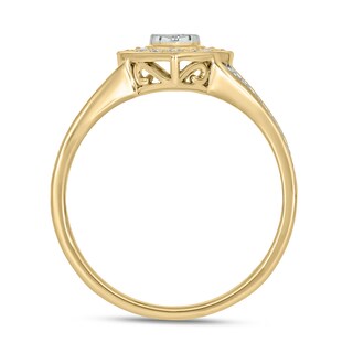 10K Gold 1/4 CT. T.W. Lab-Grown Diamond Heart Halo Ring