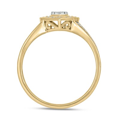 10K Gold 1/4 CT. T.W. Lab-Grown Diamond Heart Halo Ring