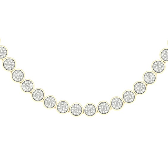 14K Gold Plated 1/2 CT. T.W. Lab-Grown Diamond Round Necklace - 22"