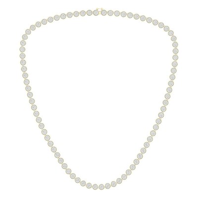 14K Gold Plated 1/2 CT. T.W. Lab-Grown Diamond Round Necklace - 22"