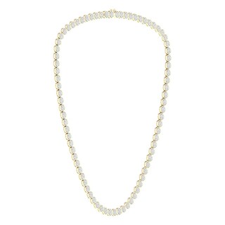 14K Gold Plated 1/2 CT. T.W. Lab-Grown Diamond Round Necklace - 22"
