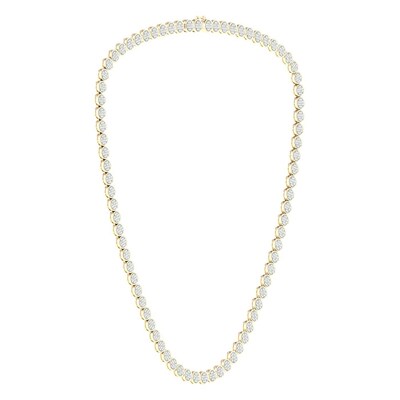 14K Gold Plated 1/2 CT. T.W. Lab-Grown Diamond Round Necklace - 22"