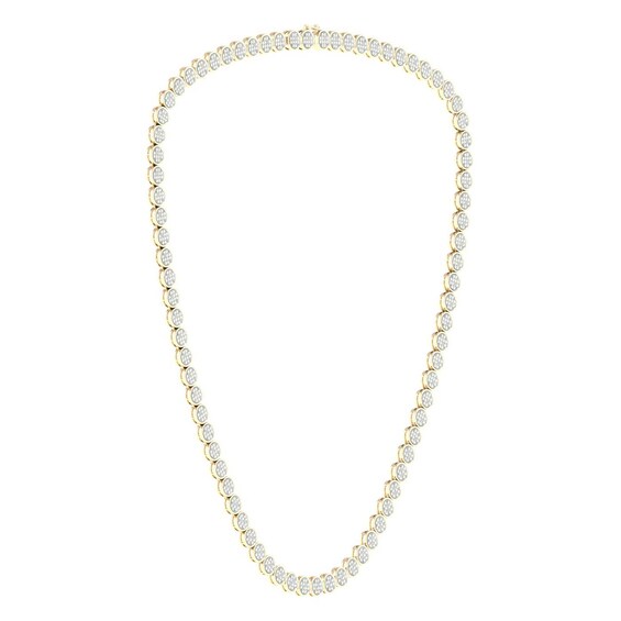 14K Gold Plated 1/2 CT. T.W. Lab-Grown Diamond Round Necklace - 22"