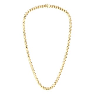14K Gold Plated 1/2 CT. T.W. Lab-Grown Diamond Round Necklace - 22"