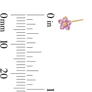 14K Solid Gold CZ Flower L-Shape Nose Stud - 24G 1/4"